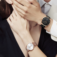 Montre Couple Mark Fairwhale à Quartz, Cadran Dégradé Effet Rayon de Soleil, Code Amour 13.14, Étanche 30m, Bracelet en Acier, Ensemble FW-3340
