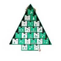 Boîte en carton personnalisée pour calendrier de l'avent de Noël, emballage en papier chocolaté, boîte cadeau de Noël, boîte de calendrier de l'avent
