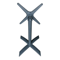 Base de table en alliage d'aluminium moulé sous pression à quatre étoiles avec barre transversale pliable pour table de bistrot