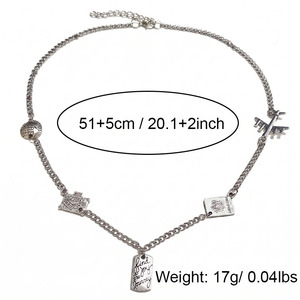 Collar de Plata Vintage con Dijes de Viaje: Avión, Globo, Maleta, Pasaporte - Colgante para Mujer, Adorno de Cuello para Aventura - Product Image 2