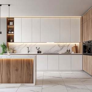 New Model RTA <b>Black</b> Laminate Plywood Kitchen <b>Cabinets</b> Smart Modular Wall <b>Cabinets</b> Stainless Carcase Sink Accessories Ready Made - Product Image 5