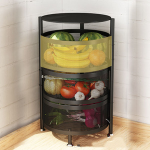 Soportes de almacenamiento multicapa de hierro fundido para cocina, estante de almacenamiento móvil para verduras con ruedas - Product Image 5