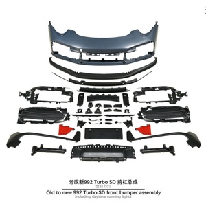 Adatto per Modelli <span class=keywords><strong>Porsche</strong></span> <span class=keywords><strong>911</strong></span> 991 dal 2012 al 2019, da Vecchio a Nuovo 992Turbo SD, Assemblaggio Paraurti Anteriore con Luci Diurne Incluse - Product Image 2