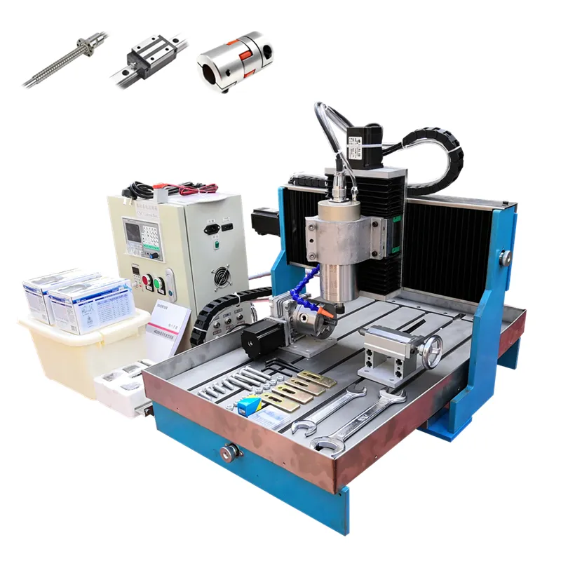 Offline DSP Control System CNC Router 4 Axis 3040 6040 1.5KW 2.2KW Linear Guide Rails Aluminum Iron Engraving Cutting Machine
