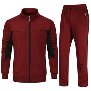 Ensemble de survêtement décontracté pour homme en coton épais avec sweat à capuche zippé, pantalon de jogging coupe oversize et coupe-vent - Product Image 1