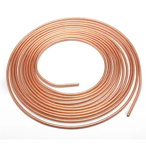 Tubo de cobre astm b280 ac 15 metros 1/4 3/8 3/4 od para ar condicionado e geladeira