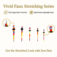 Bijou de corps en acrylique artistique plaqué or avec zircon, série Zero Pain Faux Stretching, plug d'oreille à l'aspect étiré unique, trous standard