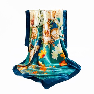 Pañuelo de Seda 100% Real de Marca Personalizada para Mujer, Chal Cuadrado Color Borgoña con Patrón de Sol y Cadena de Joyería, Pañuelo de Cabeza de Lujo - Product Image 5