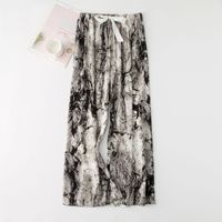 Pantalon ample respirant pour femme, taille élastique avec nœud, jambe large, décontracté, pour la maison, pyjama imprimé floral
