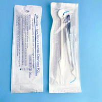 Kit d'examen dentaire jetable, outils de nettoyage buccal pour dentiste, comprenant un miroir dentaire, un explorateur, une sonde, une pince, emballage stérile