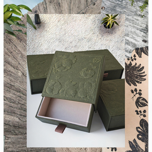 <strong>Vintage</strong> Cardboard Drawer Gift <strong>Box</strong> With Custom 3D Embossed Logo Glossy Or Matt Lamination Rigid <strong>Jewelry</strong> Packaging <strong>Box</strong> - Product Image 1