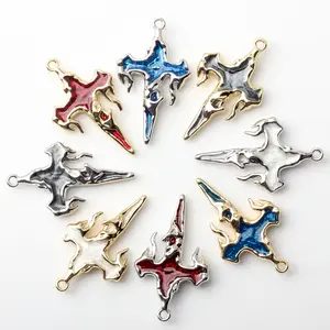 Wholesale Low Price Dripping Cross Pendant Multi Color Luxury Necklace Earrings Jewelry DIY Accessories