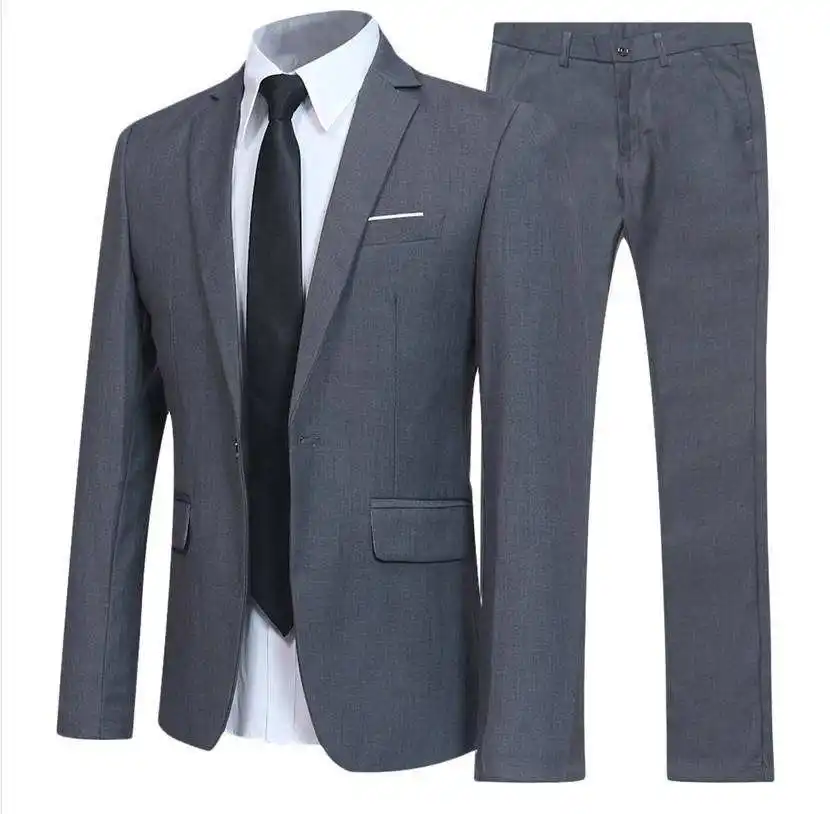 Vente en gros Bureau Hommes Costume Deux Pièces Gentleman Formel Professionnel Mariage Prom Vêtements Hommes Costumes