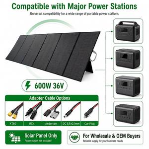 High Efficiency 600 Watt <b>Solar</b> <b>Foldable</b> 24V Monocrystalline Silicon <b>Solar</b> Portable 500W 400W Camping <b>Solar</b> for - Product Image 5