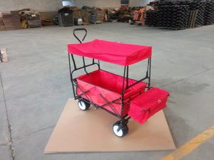 Carro pieghevole da campeggio pieghevole per bambini da spiaggia con carrello da pesca a 4 ruote da giardino - Product Image 5