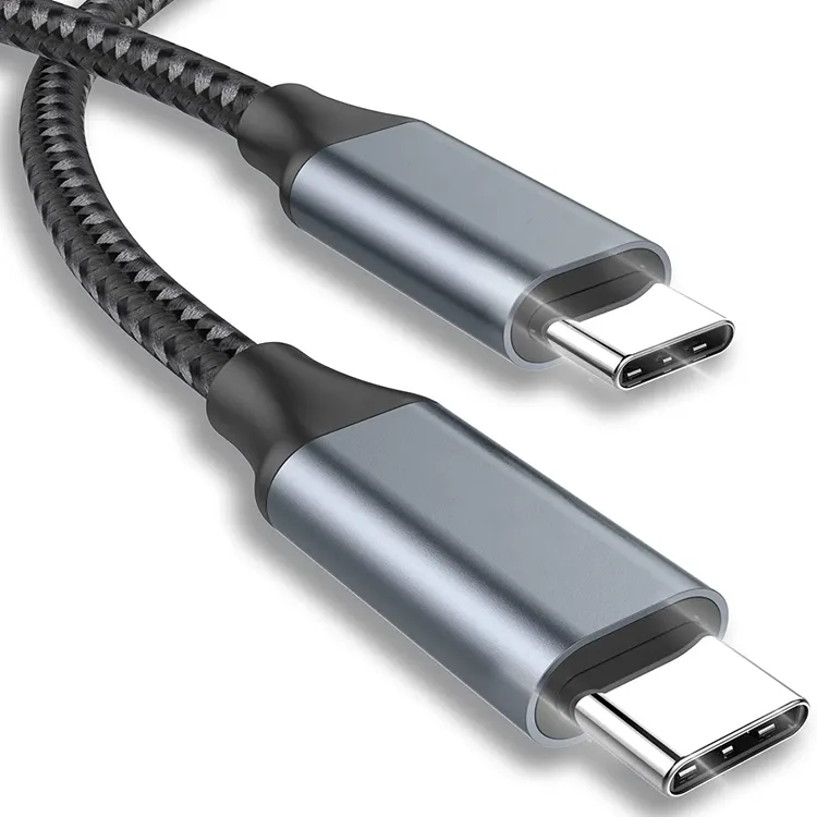 2m 5a Cable Factory Black Grey Nylon Braided Usb C Kabel 1 2 3 Meter 100w 5a 20v Type C To Type C Usb Cable 2m