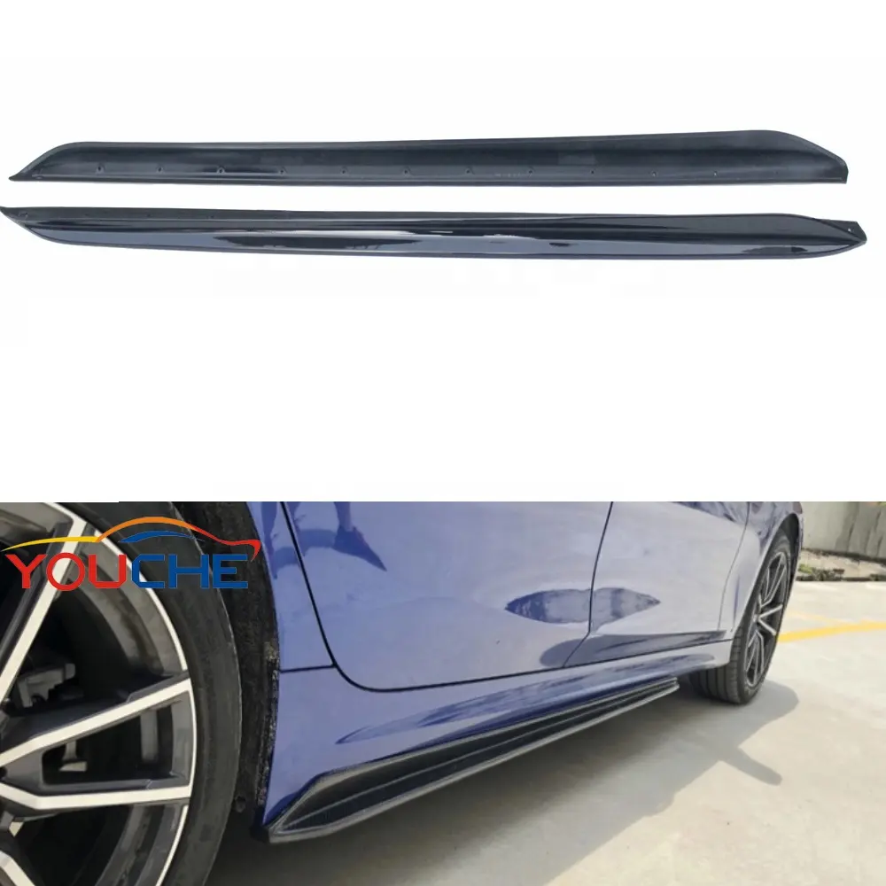 Gloss saia lateral para amortecedor lateral, preta abs extensão para bmw nova série 3 g20 m tech m sport 2019 2020