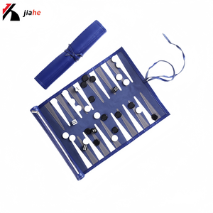 Juego de Backgammon de Viaje de Lujo, Personalizado, de Cuero, Portátil, Hecho a Mano, Enrollable - Product Image 1