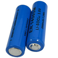 Batería de Litio Metálica Li-Socl2, Tamaño AA, ER14505M, 3.6V, 2000mAh, Celda de Batería en Espiral, Suministro de Fábrica, Paquete OEM Disponible