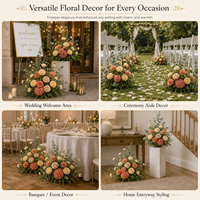 Composition florale en soie faite à la main, style jardin français vintage, roses et hortensias artificiels, décoration de sol pour allée de mariage