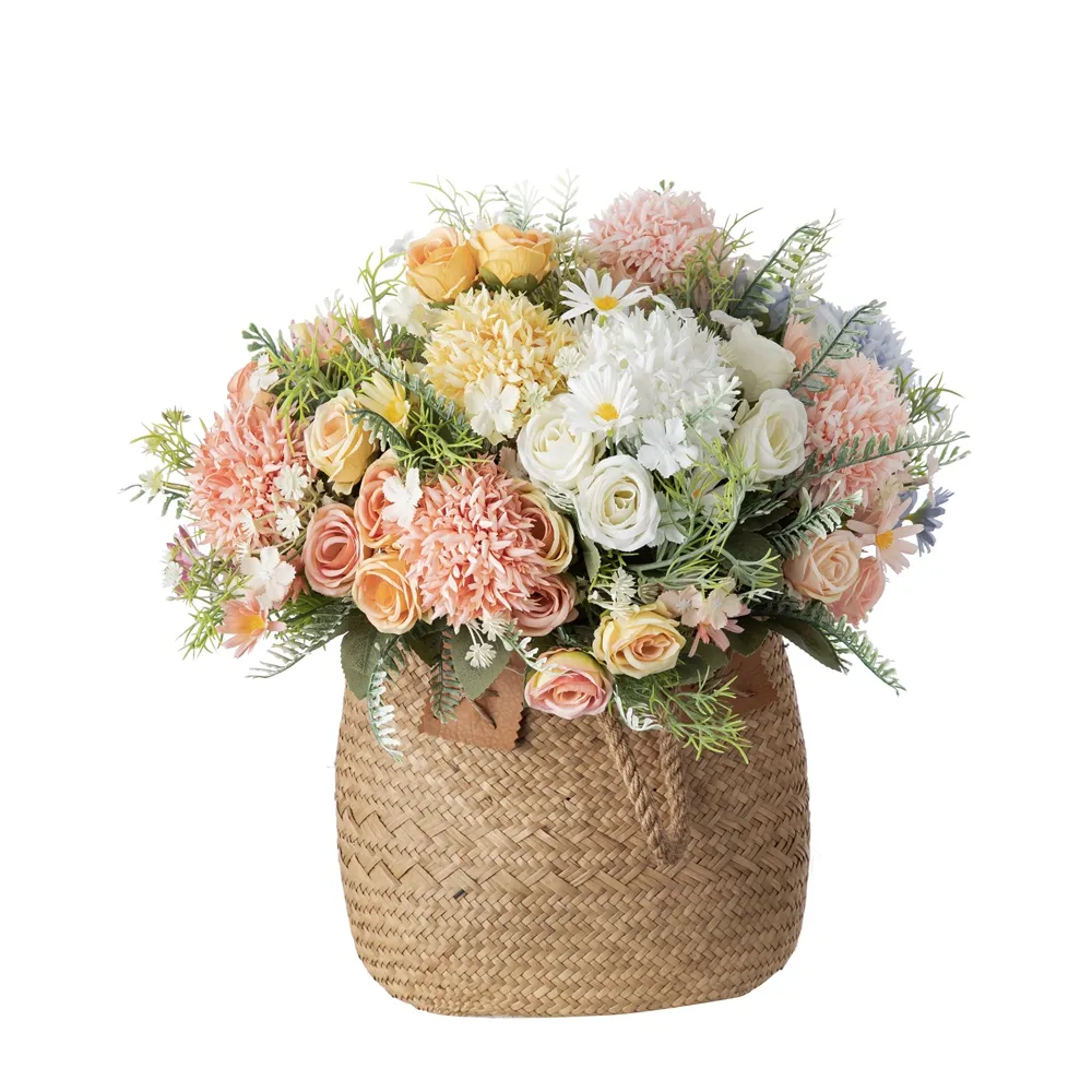 New Design Artificial Flower Spiny Ball Dandelion Rose Bouquet for Home Event Garden Decoration HQW66795