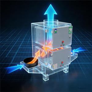 <span class=keywords><strong>Filtre</strong></span> à graisse commercial avec prise d'air à 3 voies, purificateur de fumée pour cuisine industrielle et torréfaction de café, épurateur de fumée compact - Product Image 2