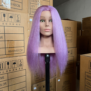 Tête de mannequin en cheveux humains à 100% avec épaules, pour la formation en cosmétologie et en <span class=keywords><strong>coiffure</strong></span>, tête de mannequin pour perruque - Product Image 6