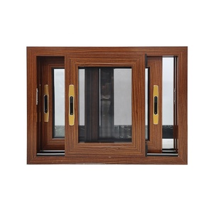 Cửa Sổ Kính Trượt Hoàn Thiện Bằng Nhôm Màu Gỗ Hiện Đại - Product Image 3