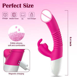 Vibratore Dildo Succhiante per Punto G con Lingua a Rosa, Giocattoli per Adulti, Stimolatore Clitorideo Femminile, Modalità di Riscaldamento, Succhiatore Clitorideo USB - Product Image 5
