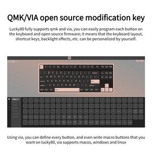 Weikav Lucky80 Kit de <span class=keywords><strong>teclado</strong></span> mecánico de aluminio para juegos Estructura de junta Tri-mode RGB Soporte de intercambio en caliente QMK/VIA <span class=keywords><strong>Teclado</strong></span> Diy - Product Image 5
