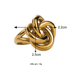 奢华时尚18k镀金不锈钢花环女性珠宝戒指 - Product Image 6