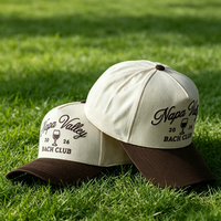 Casquettes de baseball ajustables à 5 panneaux bicolores avec logo brodé personnalisé de haute qualité pour hommes et femmes – Casquette de sport