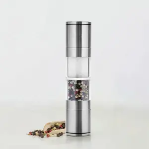 Mini 2 in 1 Stainless Steel Salt and Pepper Mill Duo Metal Grinder