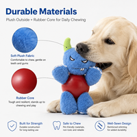 Jouet en peluche pour chien mignon avec balle à mâcher en caoutchouc pour chiot et emballage personnalisé