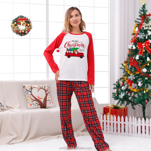Pijama de natal para famílias, pijamas combinando para família, vermelho gride, família 2022 - Product Image 3
