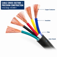 Câble rond flexible en cuivre nu isolé PVC, certifié IEC 60227 RoHS, 1mm², 2,5mm², 2 conducteurs, 3 conducteurs, gaine PVC