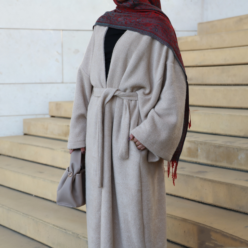 Loriya Wool Polyester Mixed Knit Long