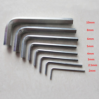Kunci pas heksagonal baja karbon industri 8MM krom 1 1/2 inci kunci pas dengan pegangan kunci Allen magnetik Set kunci L Hex