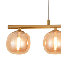 Plafonnier LED Luzete 4 lumières avec abat-jour en verre, design en fer doré, 10W, moderne, pour chambres, bureaux, hôtels, avec interrupteur