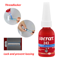 LOCTITE 243 10ml Adhésif anaérobie acrylique bleu à force moyenne, Colle pour vis, Résistant à l'huile, Agent de blocage de filetage