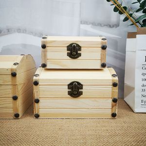 Boîte de rangement en bois rectangulaire avec serrure pour organiser les bijoux sur le bureau, petite taille - Product Image 2