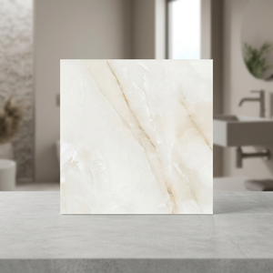 Baldosas de Porcelana Pulida Onyx Bianco 600x600mm, Aspecto de Mármol Blanco, Baldosas de Porcelanato Cerámico Brillante - Product Image 2