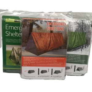 Tente d'urgence extérieure en PE, argentée et verte, imperméable, abri de survie pour 1 personne, équipement de camping - Product Image 4