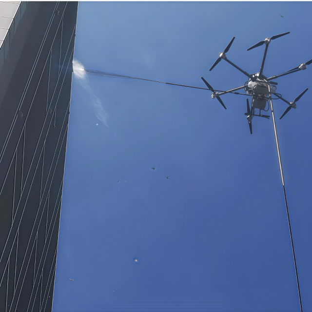 New Tethered High-end Automatic High Pressure Water-Based Cleaning Drone for Professional Window and Building Facade Cleaning