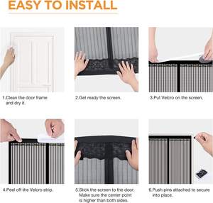 कीड़ों को बाहर रखता है, हाथों से मुक्त पॉलिएस्टर जाल विभाजन स्क्रीन दरवाजा पर्दा स्वचालित समापन दरवाजा रसोई स्क्रीन चुंबकीय जाल दरवाजा - Product Image 6