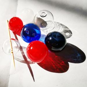 Handmade 180 Degree Round Crystal <strong>Glass</strong> <strong>Beads</strong> Two Holes Hand Blown <strong>Hollow</strong> 180 Degrees Coverage Loose Nature Crystal - Product Image 2