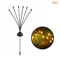 Lampes solaires de jardin Pathway en acier inoxydable, LED RGB Firefly, IP65, étanches, décoratives pour patio extérieur, lumière solaire de Noël