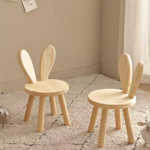 Nouvelle chaise pour tout-petits en bois massif, design mignon en forme d'oreilles de lapin, chaise de salle à manger solide pour enfants de <span class=keywords><strong>maternelle</strong></span> - Product Image 3