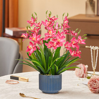 Set tanaman pot bunga anggrek buatan ruang tamu phalaenopsis