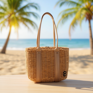 Borsa a tracolla in paglia patchwork 25x18x13cm per donna, stile estivo - Product Image 3